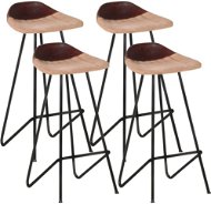 Barové stoličky 4 ks hnědé pravá kůže, 320646 - Barová židle