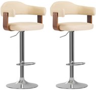 Barové stoličky 2 ks krémové ohýbané drevo a umelá koža, 327335 - Barová stolička