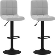 Barové stoličky 2 ks svetlo sivé zamat, 334305 - Barová stolička