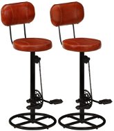 Barové stoličky 2 ks čierne a hnedé pravá kozia koža, 338215 - Barová stolička