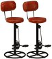 Barové stoličky 2 ks čierne a hnedé pravá kozia koža, 338215 - Barová stolička