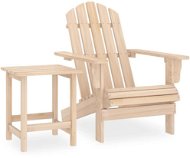 Záhradná stolička Adirondack so stolíkom masívne jedľové drevo, 315922 - Záhradné kreslo