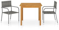 3dílný zahradní jídelní set šedý, 3067735 - Zahradní nábytek