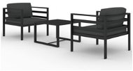3-dielna záhradná sedacia súprava s poduškami hliník antracitová, 3107780 - Záhradný nábytok