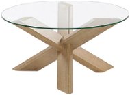 Skleněný BELIANI z lehkého dřeva VALLEY - Konferenční stolek