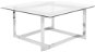BELIANI stříbrný se skleněnou deskou CRYSTAL - Konferenční stolek
