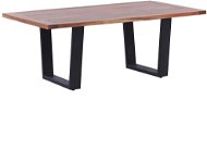 BELIANI světlé akáciové dřevo / černá GRENOLA - Konferenční stolek