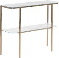 Konzolový stolek Skleněný BELIANI efekt bílého mramoru / zlatá CALVERT - Konzolový stolek