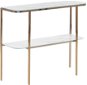 Konzolový stolík Sklenený BELIANI efekt bieleho mramoru/zlatý CALVERT - Konzolový stolek