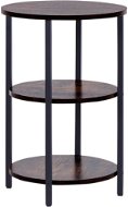 BELIANI tmavé dřevo/černá O 40 cm TOLAR - Odkládací stolek