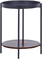 BELIANI tmavé dřevo/černá O 41 cm BORDEN - Odkládací stolek