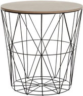 BELIANI černý/přírodní dřevo LANARK - Side Table