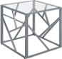 Strieborný sklenený BELIANI ORLAND - Odkladací stolík