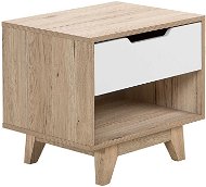 BELIANI zo svetlého dreva s bielou zásuvkou SPENCEROM - Nočný stolík