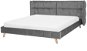 BELIANI postel SENLIS 180 × 200 cm, sametová, šedá - Postel