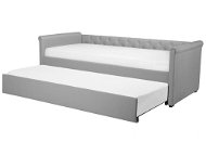 BELIANI postel s přistýlkou LIBOURNE 90 × 200 cm, čalouněná, světle šedá - Postel