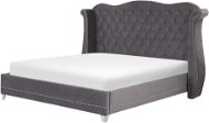 BELIANI postel AYETTE 180 × 200 cm, sametová, šedá - Postel