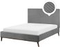 BELIANI postel BAYONNE 140 × 200 cm, sametová, šedá - Postel