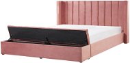 BELIANI postel s úložným prostorem NOYERS 180 × 200 cm, sametová, růžová - Postel