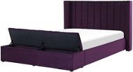 BELIANI postel s lavičkou NOYERS 140 × 200 cm, sametová, fialová - Postel