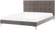 BELIANI postel AMBERT 140 × 200 cm, sametová, šedá - Postel