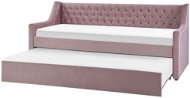 BELIANI postel MONTARGIS 90 × 200 cm, sametová, růžová - Postel