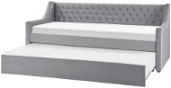 BELIANI postel MONTARGIS 90 × 200 cm, sametová, šedá - Postel