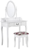 BELIANI 1 zásuvka oválné zrcadlo a bílá stolička SOLEIL - Toaletní stolek
