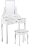 BELIANI s 5 zásuvkami obdĺžnikové zrkadlo a biela stolička RAYON - Toaletný stolík