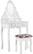 BELIANI 4 zásuvky oválne zrkadlo a biela stolička AMOUR - Toaletný stolík