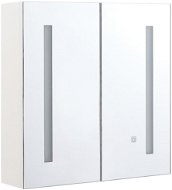Kúpeľňová skrinka BELIANI zrkadlová s LED osvetlením 60 × 60 cm bielo strieborná CHABUNCO - Koupelnová skříňka