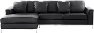 Kožená rohová BELIANI, černá, pravá OSLO - Pohovka