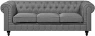 Trojmístná čalouněná BELIANI v světle šedé barvě CHESTERFIELD velká - Pohovka