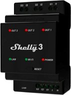 Shelly Pro 3, kapcsolómodul 3x 16A DIN sínre, WiFi, LAN - WiFi kapcsoló