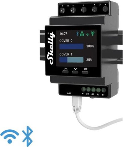 Shelly Pro Dual Cover PM, roller shutter module for DIN rail, WiFi, LAN - Controller - Main image
