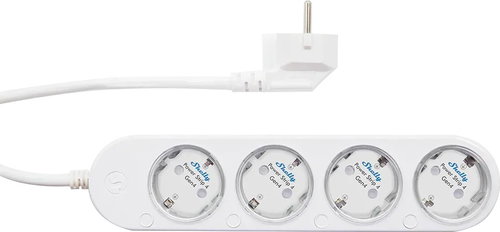 Shelly Powerstrip 4, teljesítménymérés, WiFi, 4 konnektor, fehér - Okos konnektor - Fő fotó