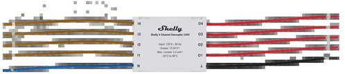 Shelly 4-Channel Decoupler 230V - Module - Main image