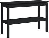 SHUMEE Konzolový stolek 110 × 40 × 75 cm, masivní borové dřevo, 814303, černý - Console Table