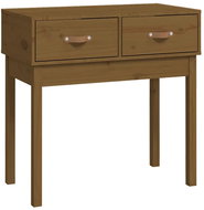 SHUMEE Konzolový stolek 76,5 × 40 × 75 cm, masivní borové dřevo, medově hnědý - Console Table