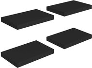 SHUMEE Plovoucí nástěnné police 4 ks, 40 × 23 × 3,8 cm, MDF, černé - Police