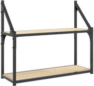 SHUMEE 2patrová nástěnná police 60 × 21 × 51 cm, kompozit, dub sonoma - Police