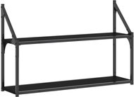 SHUMEE 2patrová nástěnná police 80 × 21 × 51 cm, kompozitní dřevo, černá - Police