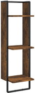 SHUMEE 3patrová nástěnná police 30 × 25 × 100 cm, kompozit, kouřový dub - Police
