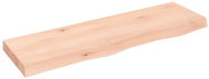 SHUMEE Nástěnná police 100 × 30 × (2-6) cm, neošetřené masivní dubové dřevo - Police
