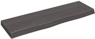 SHUMEE Nástěnná police 100 × 30 × (2-6) cm, ošetřený masivní dub, tmavě hnědá - Police