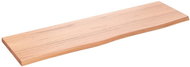 SHUMEE Nástěnná police 100 × 30 × 2 cm, ošetřený masivní dub, světle hnědá - Police