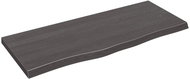 SHUMEE Nástěnná police 100 × 40 × (2-4) cm, ošetřený masivní dub, tmavě hnědá - Police