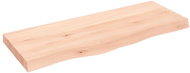 SHUMEE Nástěnná police 100 × 40 × (2-6) cm, neošetřené masivní dubové dřevo - Police