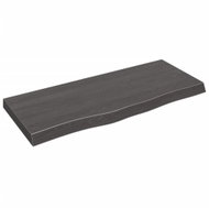 SHUMEE Nástěnná police 100 × 40 × (2-6) cm, ošetřený masivní dub, tmavě hnědá - Police