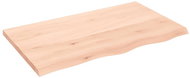 SHUMEE Nástěnná police 100 × 60 × (2-4) cm, neošetřené masivní dubové dřevo - Police